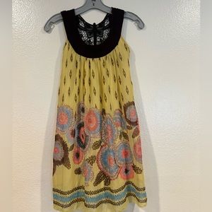 Twenty one brand yellow lace and chiffon midi dress